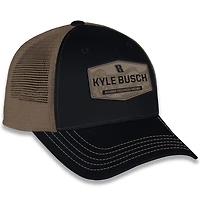 Casquette de camionneur ajustable unisexe à damier Kyle Busch Flag Sports Black