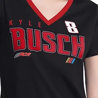T-shirt à col en V noir G-III 4Her par Carl Banks pour femmes, Kyle Busch, meilleure équipe