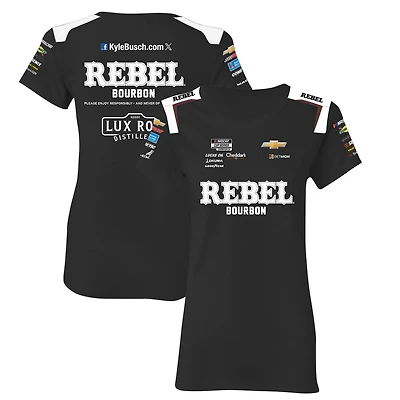 Women's Richard Childress Racing Team Collection Black Kyle Busch Rebel Bourbon Uniform T-Shirt