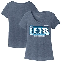 T-shirt à col en V tri-mélange Kyle Busch de la collection Richard Childress Racing Team pour femmes, bleu marine