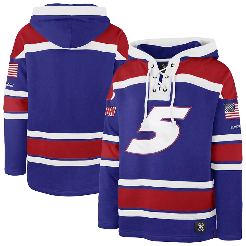 Men's '47  Royal Kyle Larson Superior Lacer Pullover Hoodie