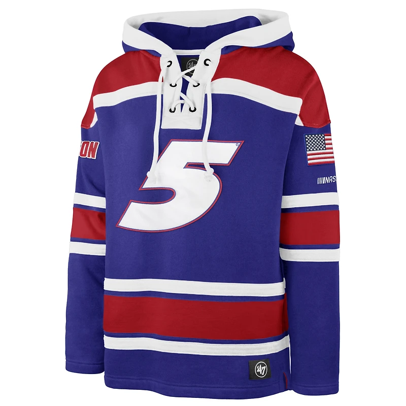 Men's '47  Royal Kyle Larson Superior Lacer Pullover Hoodie