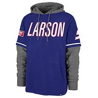 Men's '47  Royal Kyle Larson Trifecta Shortstop Pullover Hoodie