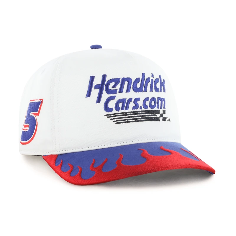 Casquette ajustable Kyle Larson Flame Hitch blanche et rouge pour homme