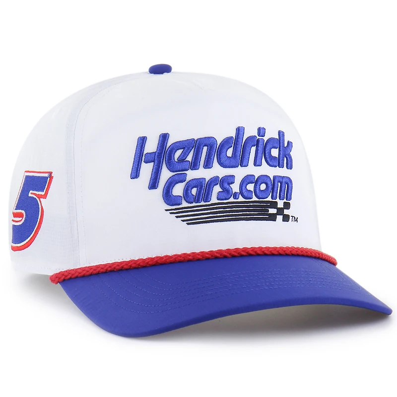 Casquette ajustable HendrickCars.com Rope Hitch pour homme, modèle 47, blanc/bleu royal, Kyle Larson brrr°