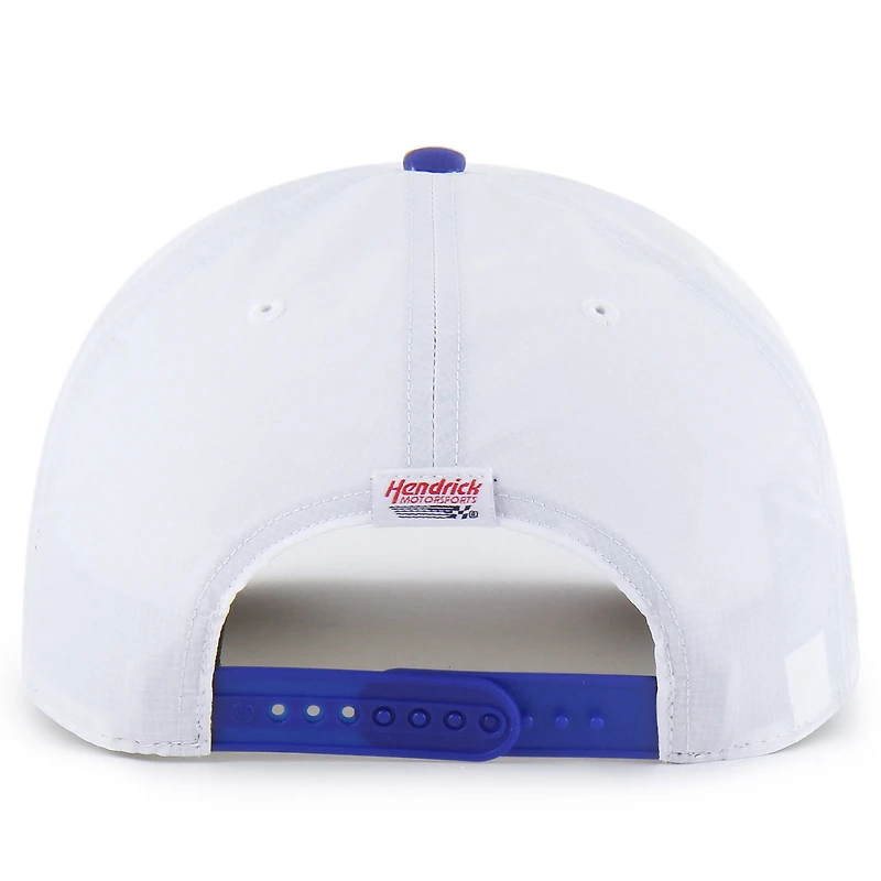 Casquette ajustable HendrickCars.com Rope Hitch pour homme, modèle 47, blanc/bleu royal, Kyle Larson brrr°