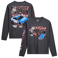 Men's Classic Ink Heather Black Kyle Larson #5 Hendrickcars.com Long Sleeve T-Shirt