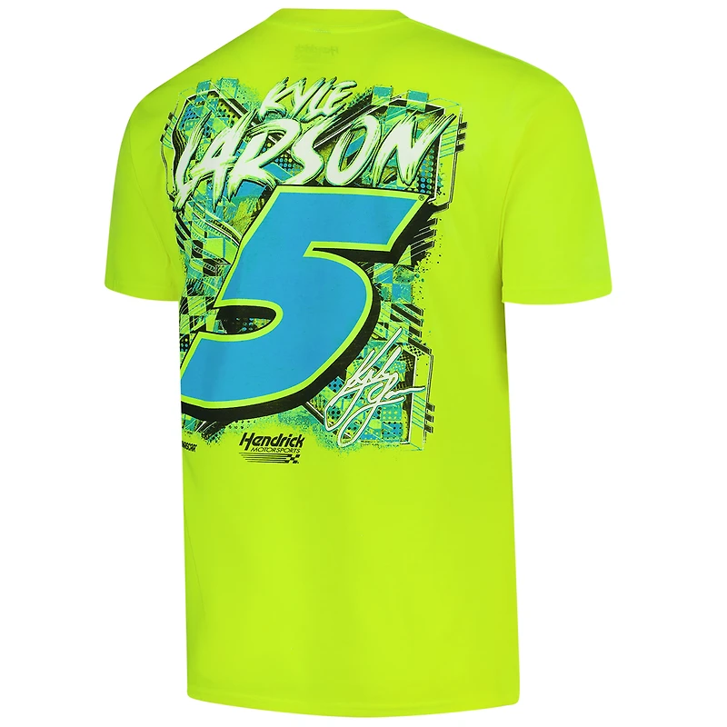 T-shirt Kyle Larson XTREME SFG 2-Spot vert néon classique pour homme