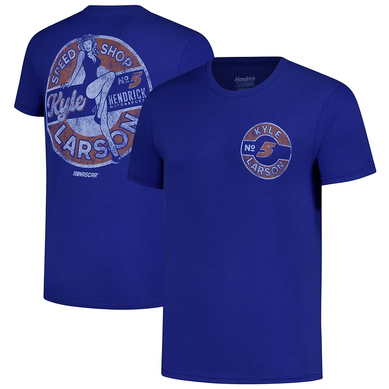 T-shirt homme classique Ink Royal Kyle Larson Pin-up Tri-Blend