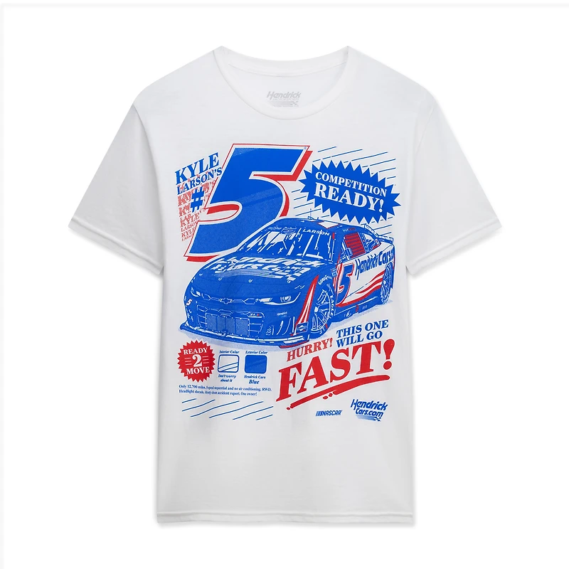 T-shirt homme Classic Ink White Kyle Larson #5 HendrickCars.com style journal