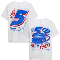 Men's Classic Ink White Kyle Larson #5 HendrickCars.com Newspaper T-Shirt
