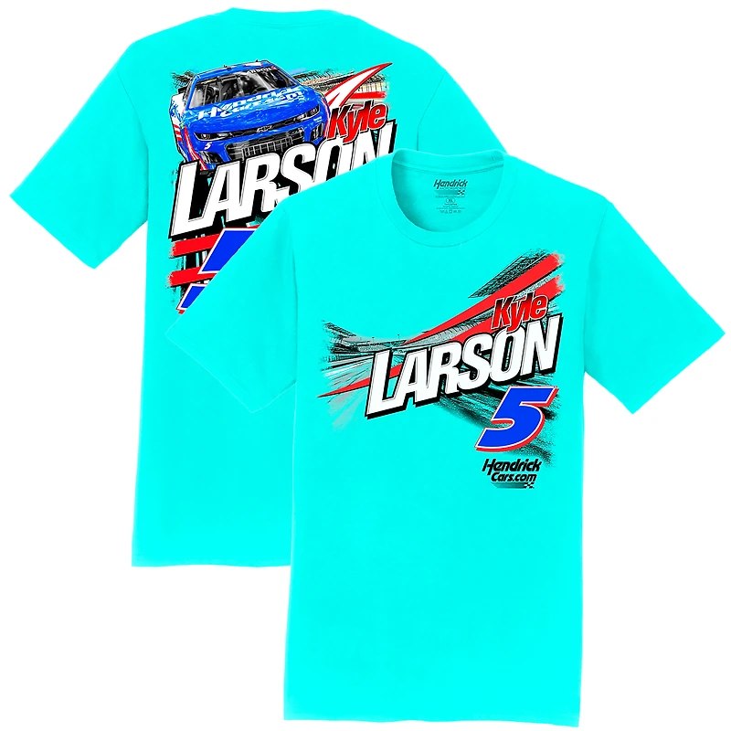 T-shirt pour homme de la collection Hendrick Motorsports Team Aqua Kyle Larson Car