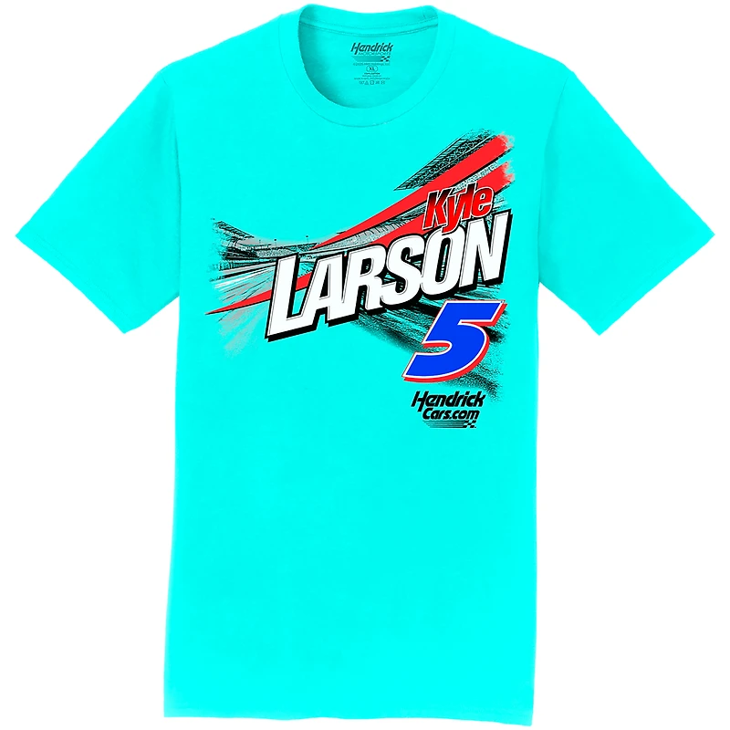 T-shirt pour homme de la collection Hendrick Motorsports Team Aqua Kyle Larson Car