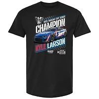 Men's Hendrick Motorsports Team Collection Black Kyle Larson 2025 NASCAR Cup Series Champion Official T-Shirt