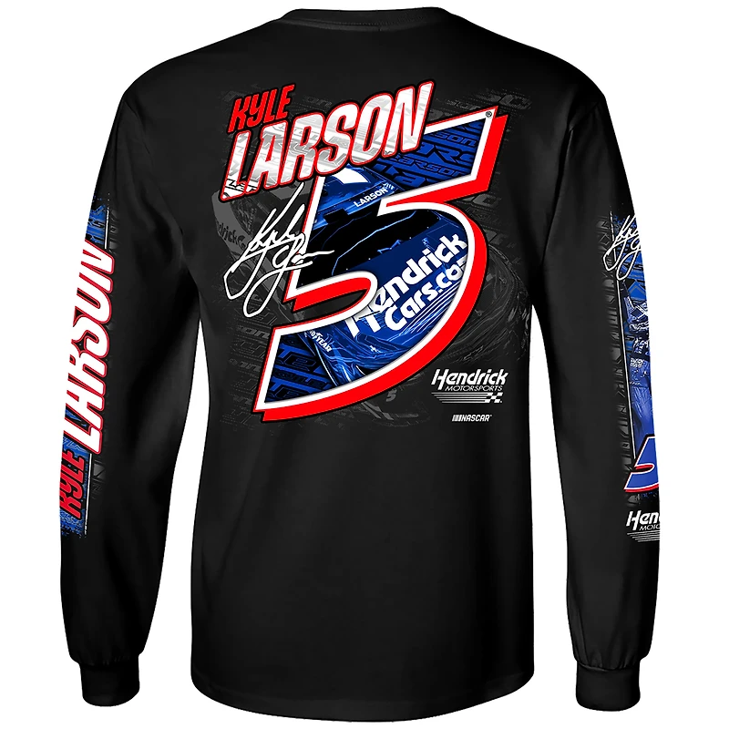 T-shirt à manches longues pour homme Hendrick Motorsports Team Collection Kyle Larson HendrickCars.com noir