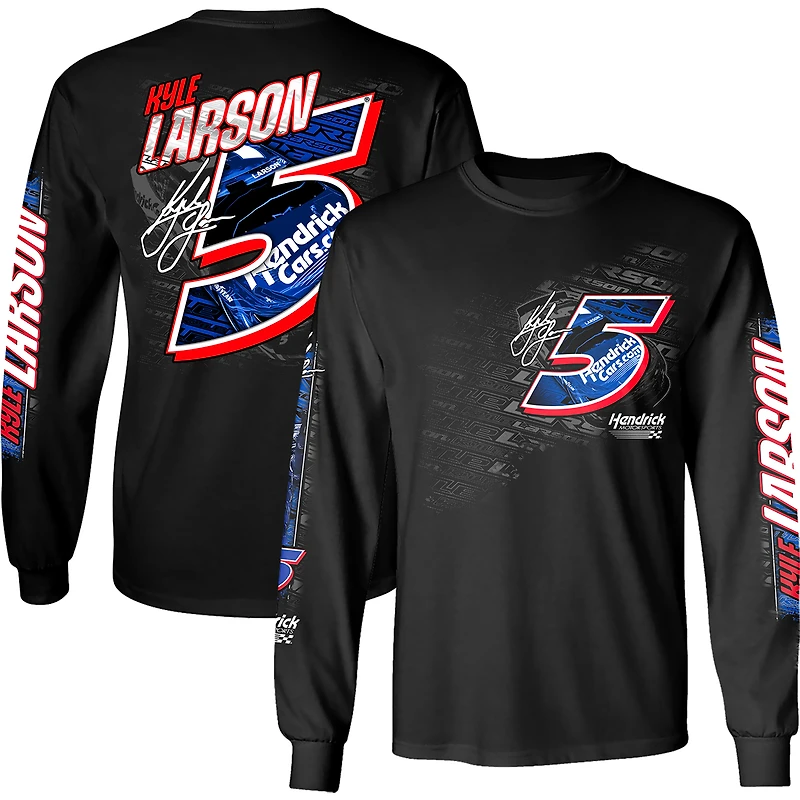 T-shirt à manches longues pour homme Hendrick Motorsports Team Collection Kyle Larson HendrickCars.com noir