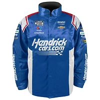Veste d'uniforme en nylon à boutons-pression pour homme de la collection Hendrick Motorsports Team Kyle Larson Hendrickcars.com bleue
