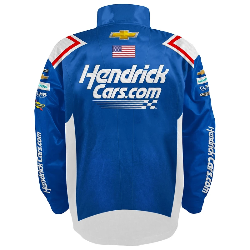 Men's Hendrick Motorsports Team Collection Blue Kyle Larson Hendrickcars.com Full-Snap Nylon Uniform Jacket