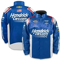 Veste d'uniforme en nylon à boutons-pression pour homme de la collection Hendrick Motorsports Team Kyle Larson Hendrickcars.com bleue