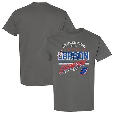 Men's Hendrick Motorsports Team Collection Charcoal Kyle Larson 2025 NASCAR Cup Series Champion Banner T-Shirt
