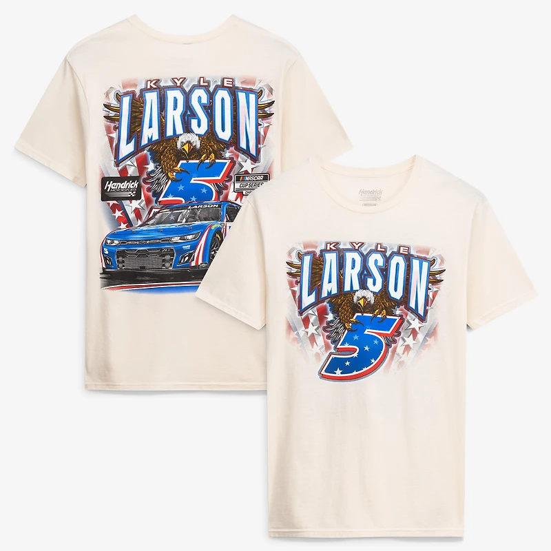 T-shirt à col rond crème Kyle Larson n° 5 de la collection Hendrick Motorsports pour homme