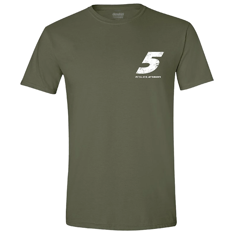 Men's Hendrick Motorsports Team Collection Green Kyle Larson Flag T-Shirt