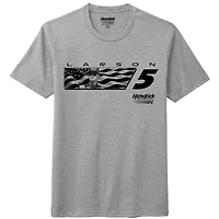 T-shirt tri-blend gris chiné pour homme de la collection Hendrick Motorsports Team avec drapeau Kyle Larson