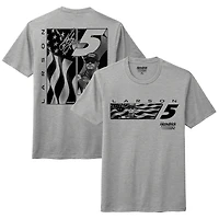 T-shirt tri-blend gris chiné pour homme de la collection Hendrick Motorsports Team avec drapeau Kyle Larson
