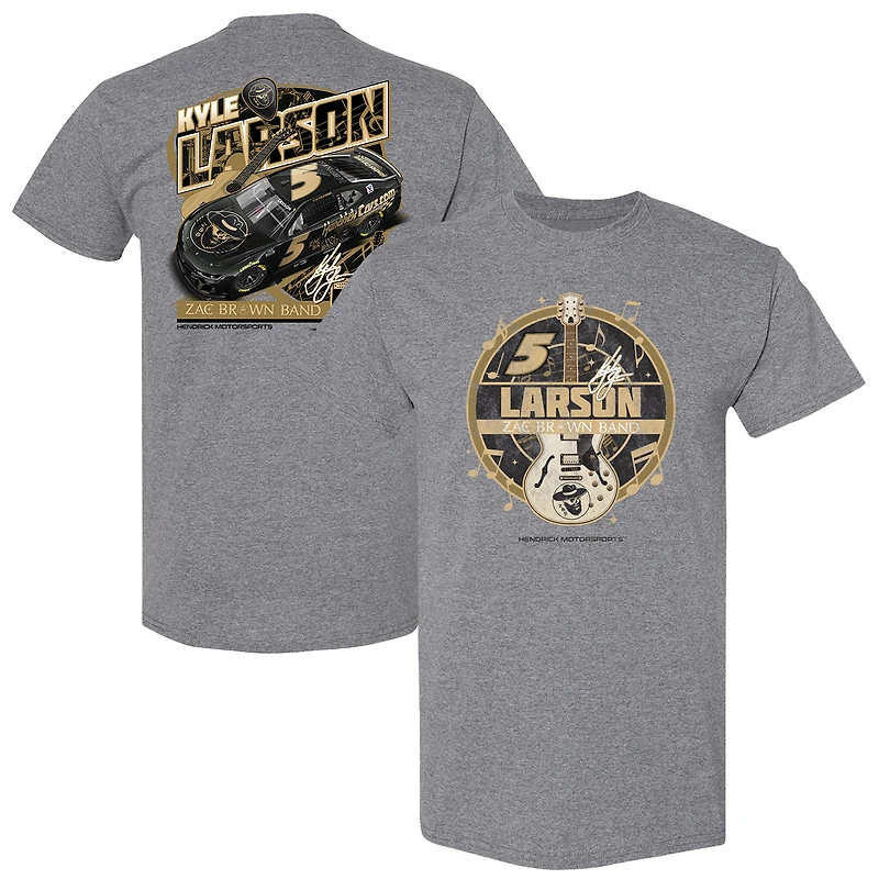 T-shirt pour homme de la collection Hendrick Motorsports Team, gris chiné, Kyle Larson, Zac Brown Band, Chevrolet Camaro 2025