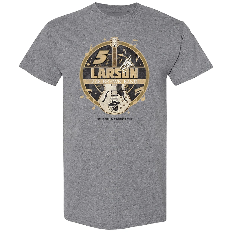 T-shirt pour homme de la collection Hendrick Motorsports Team, gris chiné, Kyle Larson, Zac Brown Band, Chevrolet Camaro 2025