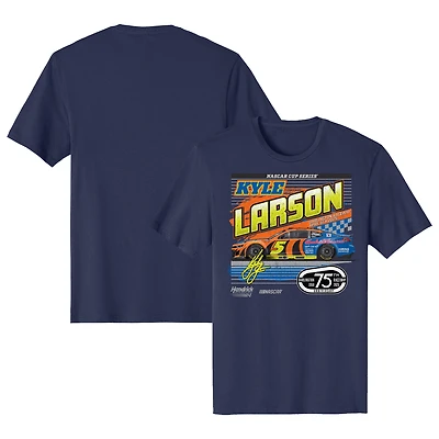 Men's Hendrick Motorsports Team Collection Navy Kyle Larson HendrickCars.com Darlington Throwback Car T-Shirt