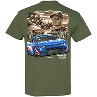 T-shirt de voiture militaire pour homme la collection Hendrick Motorsports Team Kyle Larson HendrickCars.com Olive