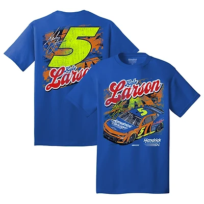 Men's Hendrick Motorsports Team Collection Royal Kyle Larson HendrickCars.com Darlington Throwback Car T-Shirt