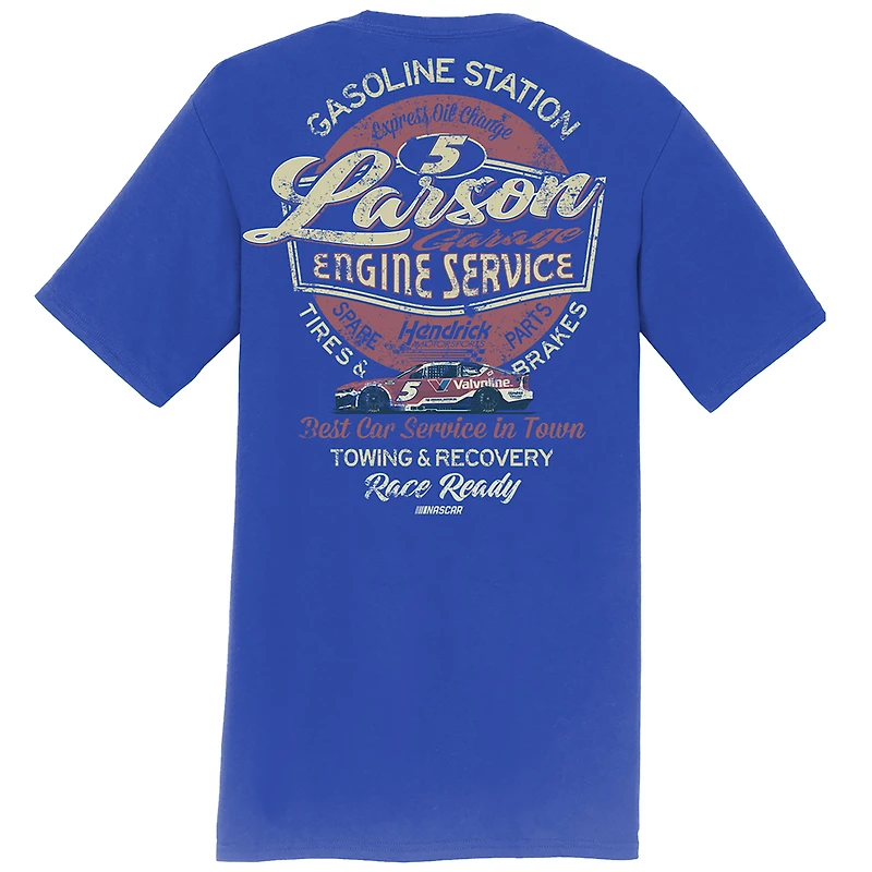 T-shirt pour homme de la collection Hendrick Motorsports Team Royal Kyle Larson Valvoline Car
