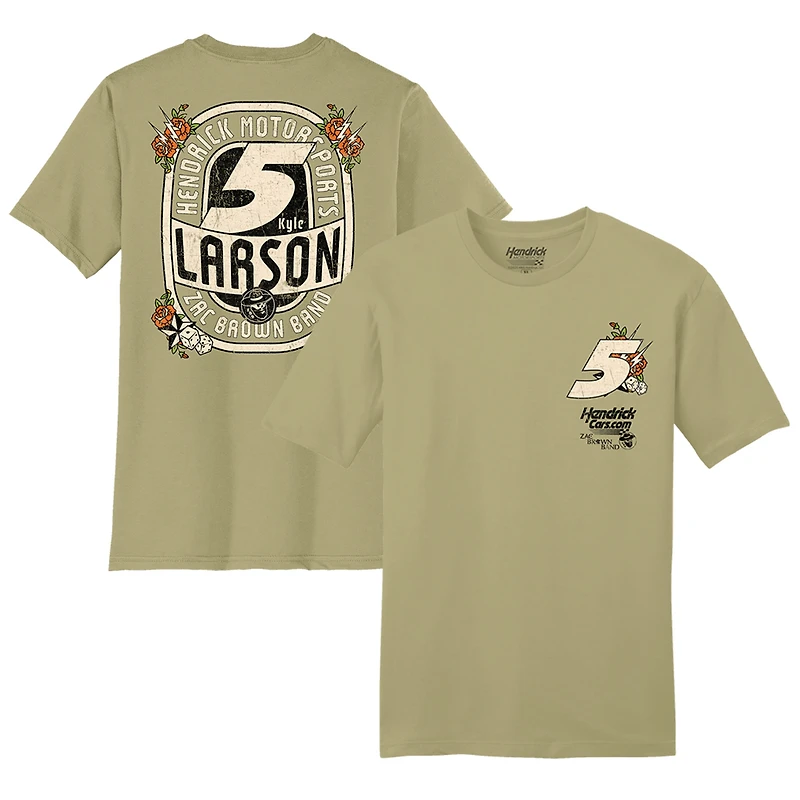 Men's Hendrick Motorsports Team Collection  Tan Kyle Larson Cars.com/Zac Brown Band T-Shirt