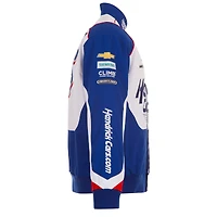 Men's JH Design Royal/White Kyle Larson HendrickCars.com Full-Snap Twill Uniform Jacket
