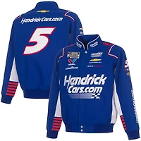 Men's JH Design Royal Kyle Larson 2026 Hendrickcars.com Full-Snap Twill Racing Jacket