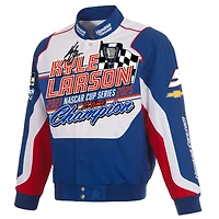 Men's JH Design Royal Kyle Larson Two-Time NASCAR Cup Series Champion Full-Snap Twill Uniform Jacket