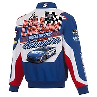 Men's JH Design Royal Kyle Larson Two-Time NASCAR Cup Series Champion Full-Snap Twill Uniform Jacket