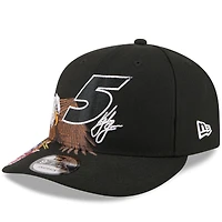 Men's New Era Black Kyle Larson Patriotic Eagle & Flag A-Frame 9FIFTY Snapback Hat