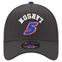 Casquette ajustable New Era Kyle Larson noire à coutures inversées et logo A-Frame 9FORTY pour homme
