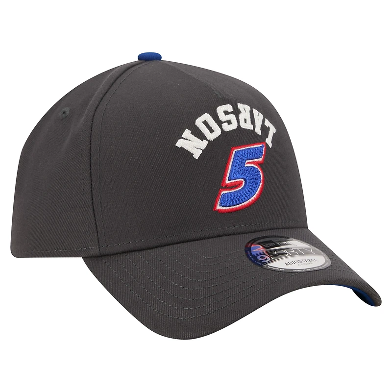 Casquette ajustable New Era Kyle Larson noire à coutures inversées et logo A-Frame 9FORTY pour homme