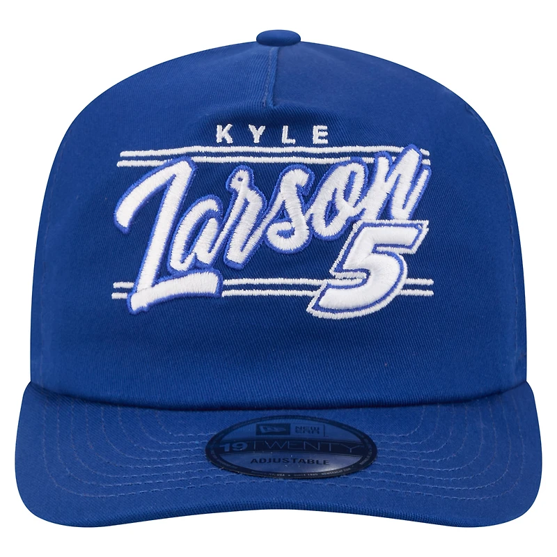 Casquette ajustable New Era bleue Kyle Larson Driver Script 19TWENTY pour homme