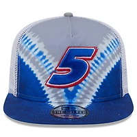 Casquette à visière à pression Kyle Larson Golfer Tie-Dye bleue New Era pour homme