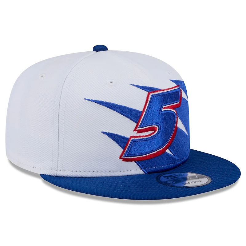 Men's New Era Blue Kyle Larson Jagged 9FIFTY Snapback Hat