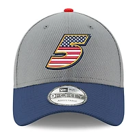 Men's New Era  Gray/Navy Kyle Larson Salute 9FORTY Adjustable Hat