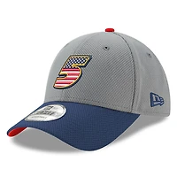 Casquette ajustable Kyle Larson Salute 9FORTY New Era gris/bleu marine pour hommes