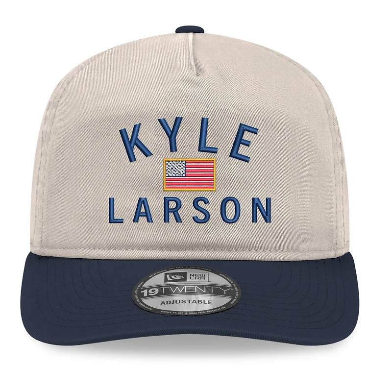 Casquette ajustable New Era kaki/marine Kyle Larson Flag 19TWENTY pour homme