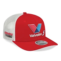 Men's New Era  Red/White Kyle Larson 2026 Valvoline 9SEVENTY Adjustable Trucker Hat