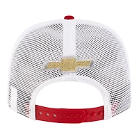 Casquette trucker New Era rouge/blanche Kyle Larson Valvoline 9SEVENTY pour homme avec fermeture à pression extensible